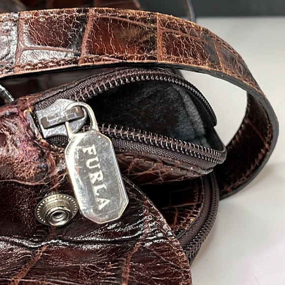 Furla Italian Leather Embossed Crocodile Large Tote Bag - Picture 3 of 16